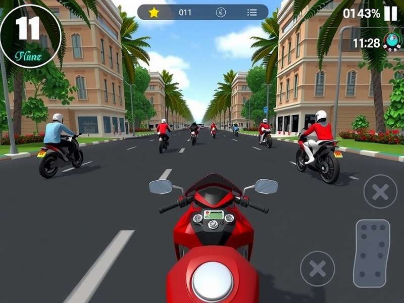 Bengaluru Bike Bandits gameplay screenshot showing bike racing through Bangalore streets